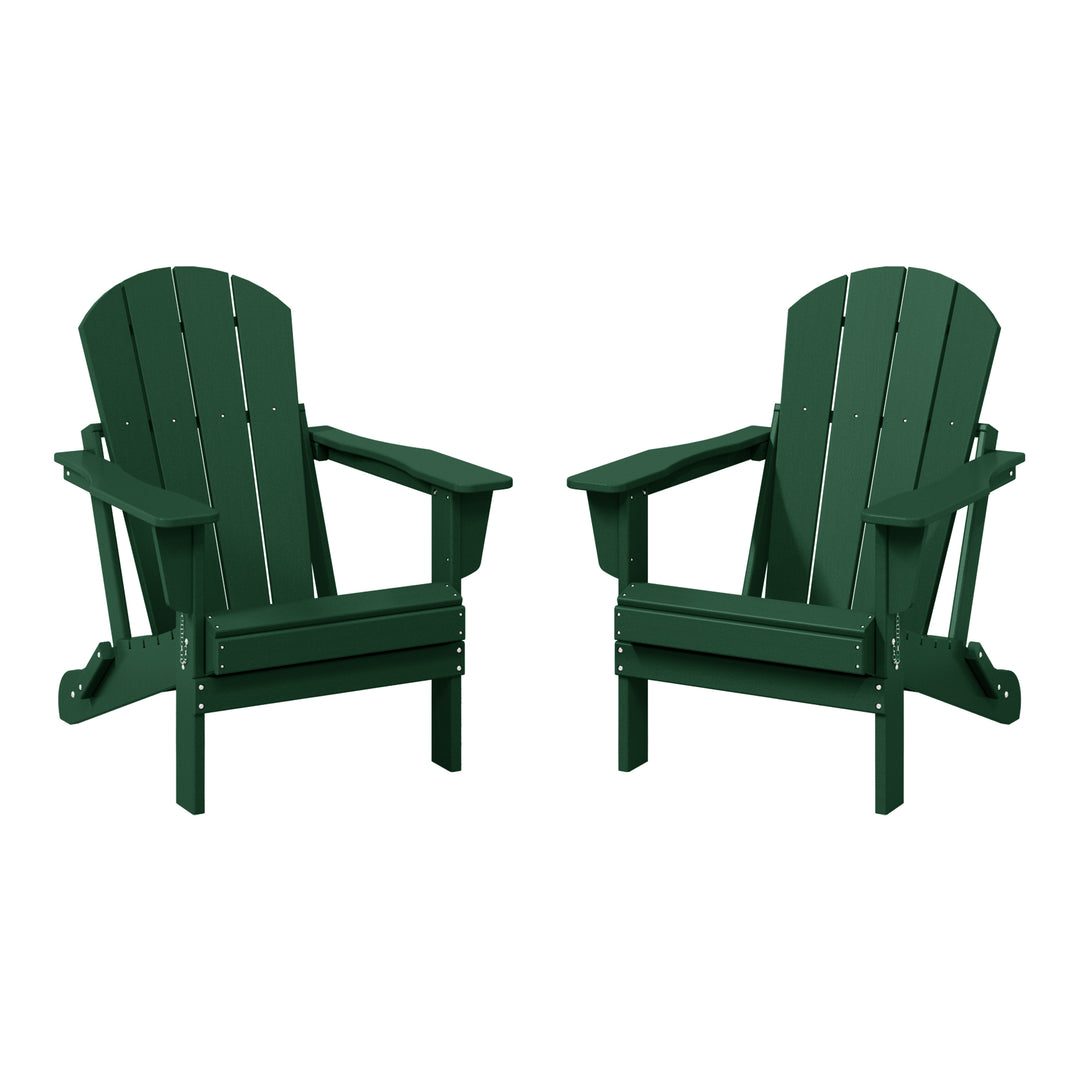 Malibu 2 piece set outdoor folding Poly Adirondack chair