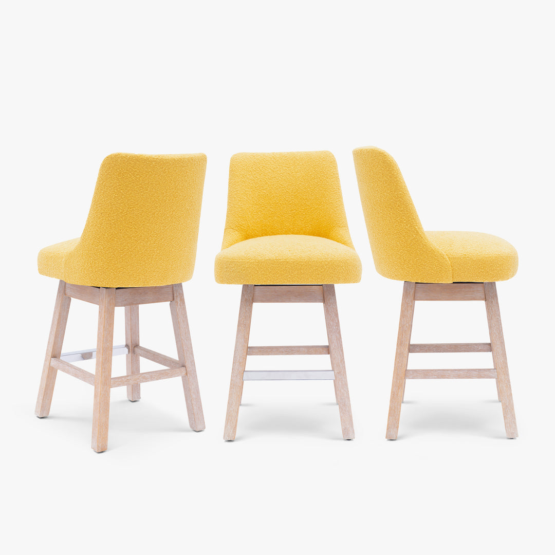 Genevieve 26" Upholstered Swivel Counter Height Bar Stools (Set of 3)