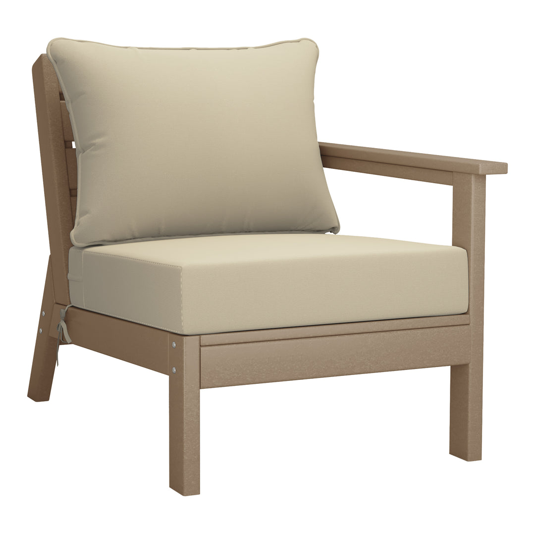 Avalon Outdoor Patio HDPE Sectional Sofa with Patio Cushions