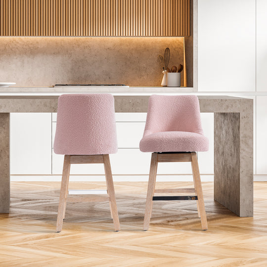 Genevieve 26" Upholstered Swivel Counter Height Bar Stools (Set of 2)