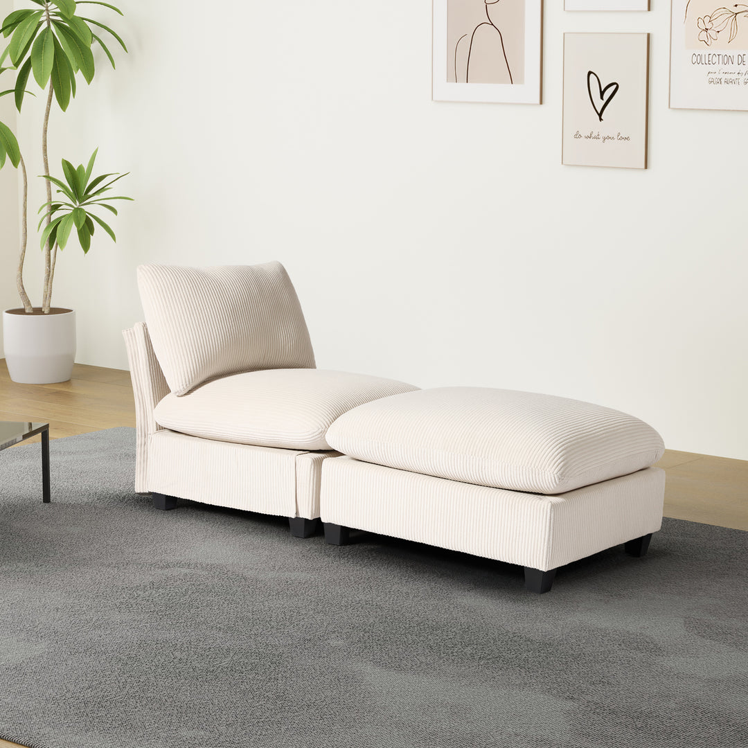 Hearthside 68.5" Corduroy Upholstered Indoor Chaise Lounge Chair