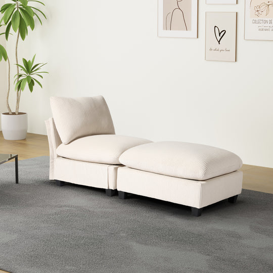 Hearthside 68.5" Corduroy Upholstered Indoor Chaise Lounge Chair