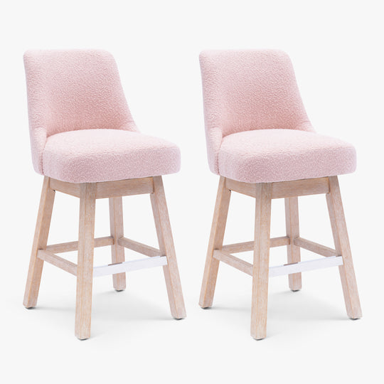 Genevieve 26" Upholstered Swivel Counter Height Bar Stools (Set of 2)