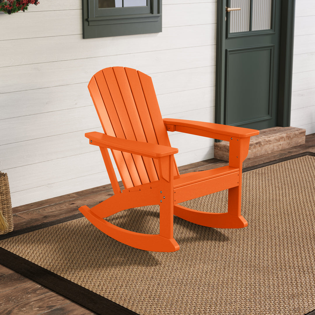 Dylan Outdoor Patio Poly Plastic Adirondack Rocking Chair