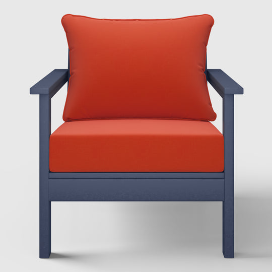 Avalon Outdoor Modern HDPE Patio Club Chair with Deep Seat Cushions