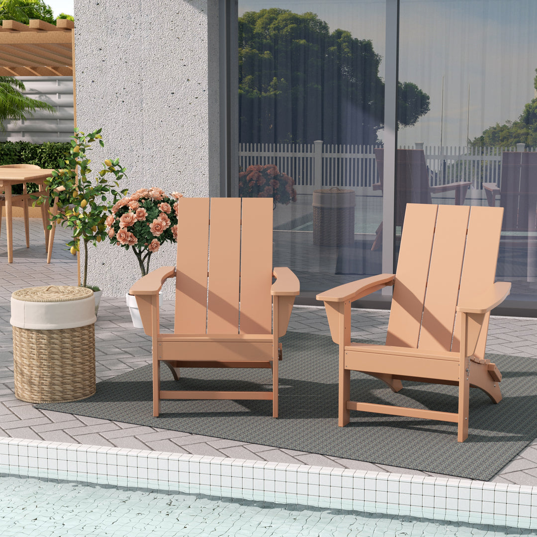 Ashore Westintrends Modern Outdoor Folding Adirondack Chair (Set of 2)