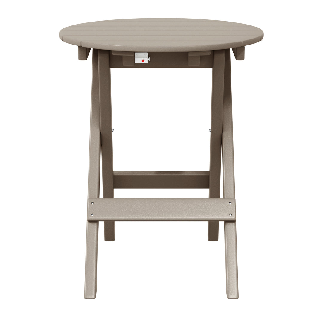 Malibu HDPE Outdoor 24.5 Inch Round Portable Folding Patio Dining Table