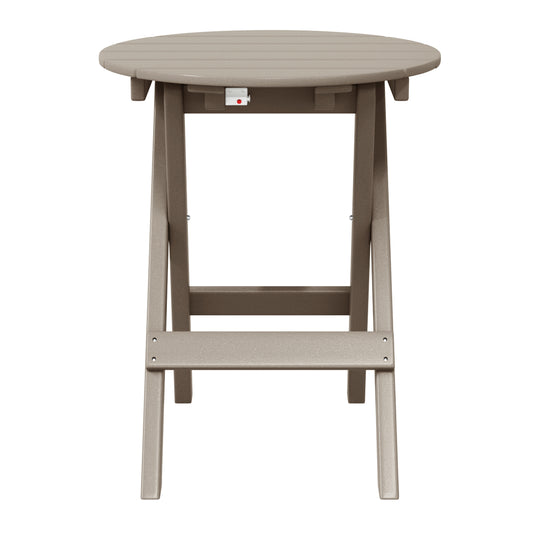 Malibu HDPE Outdoor 24.5 Inch Round Portable Folding Patio Dining Table