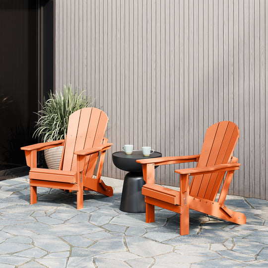 Malibu 2 piece set outdoor folding Poly Adirondack chair