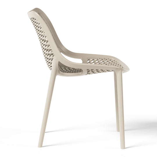 Playa Outdoor Stackable Modern Plastic Dining Chairs (Set of 2)