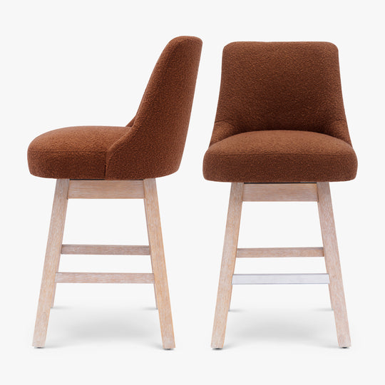 Genevieve 26" Upholstered Swivel Counter Height Bar Stools (Set of 2)