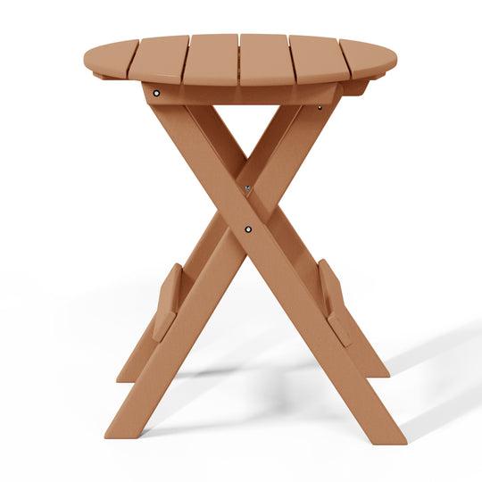 Malibu HDPE Outdoor 24.5 Inch Round Portable Folding Patio Dining Table
