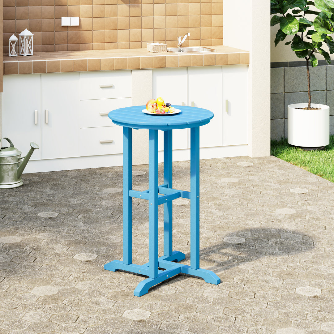 Malibu 37" Counter Height Round Outdoor Patio Bistro Bar Table