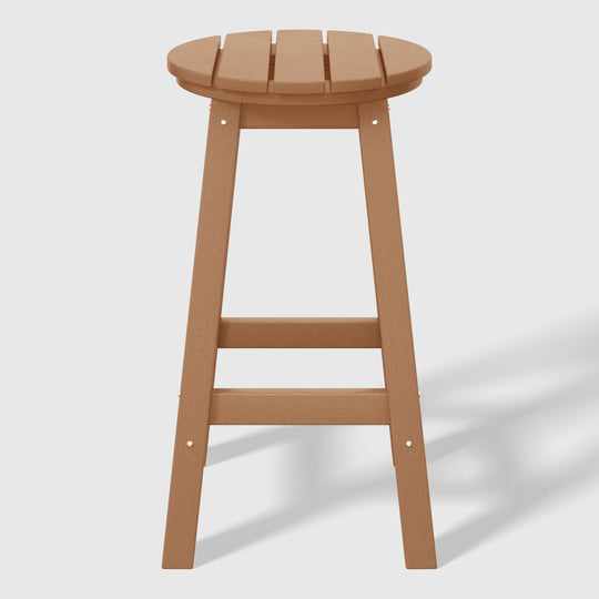 Malibu 24" HDPE Outdoor Patio Round Counter Height Bar Stool (Set of 3)