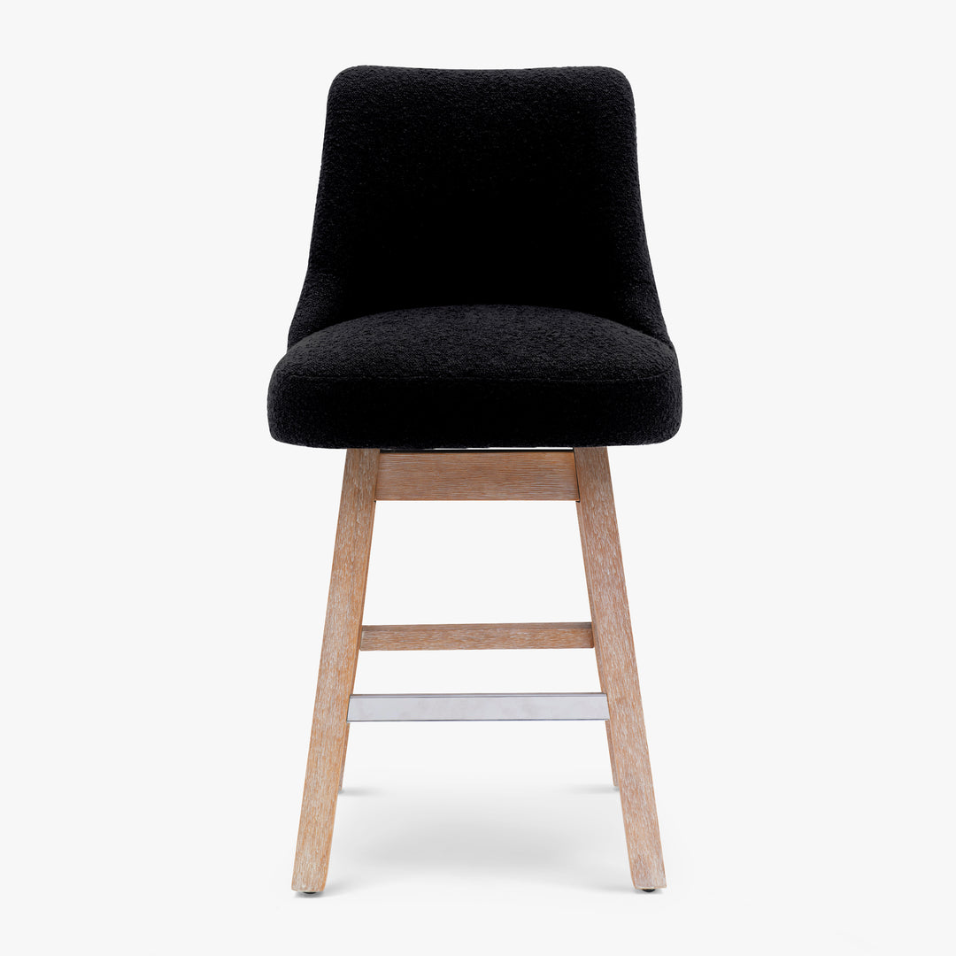 Genevieve 26" Upholstered Swivel Counter Height Bar Stools (Set of 2)