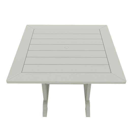Malibu 5-Piece HDPE Square Patio Dining Table Set with Foldable Chairs