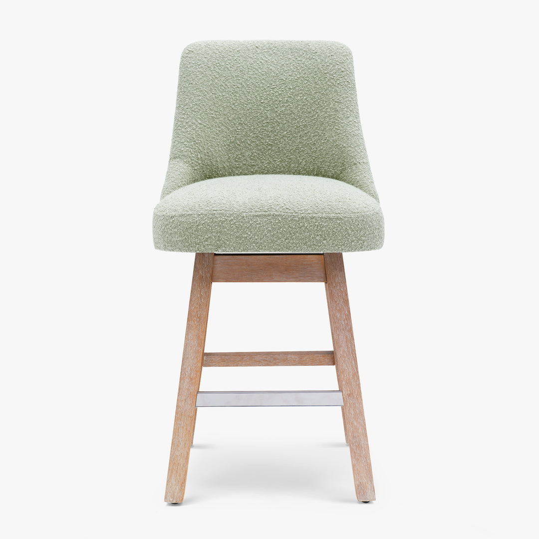 Genevieve 26" Upholstered Swivel Counter Height Bar Stools (Set of 2)