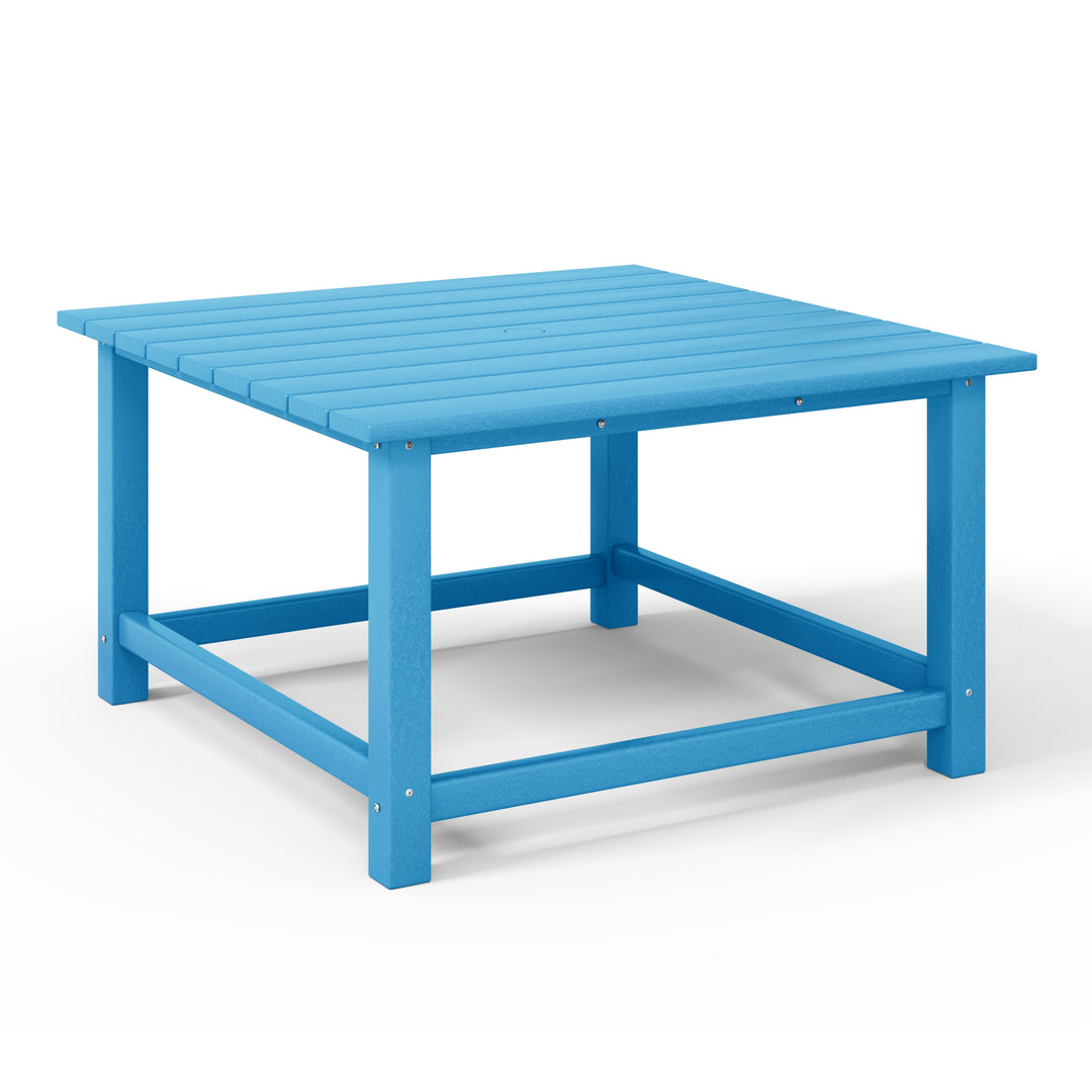 Malibu Low Outdoor HDPE Square Patio Coffee Table
