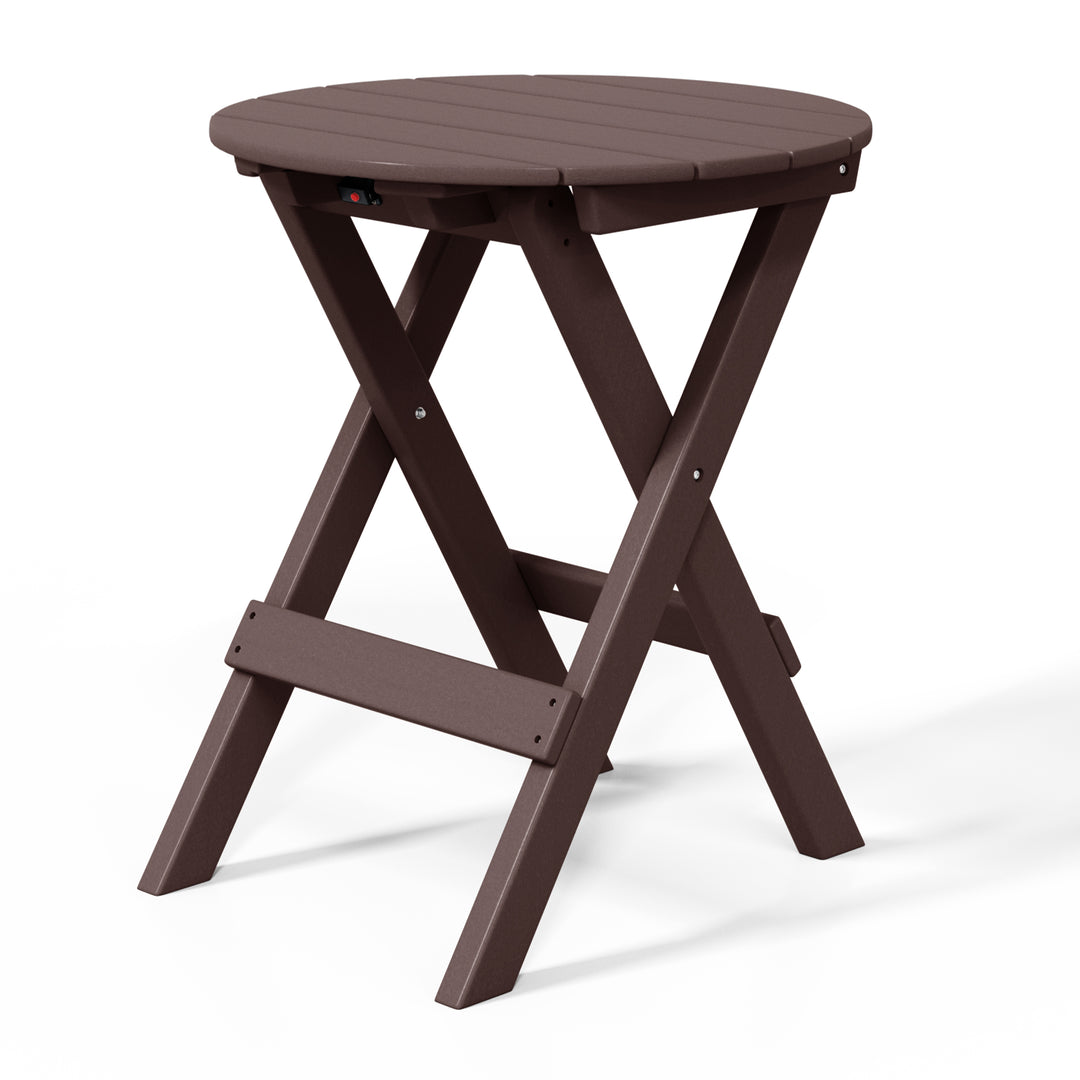Malibu HDPE Outdoor 24.5 Inch Round Portable Folding Patio Dining Table