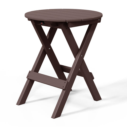 Malibu HDPE Outdoor 24.5 Inch Round Portable Folding Patio Dining Table
