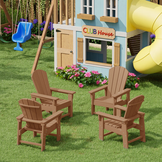 Malibu Kids Outdoor Adirondack Plastic Patio Chair (Set of 4)