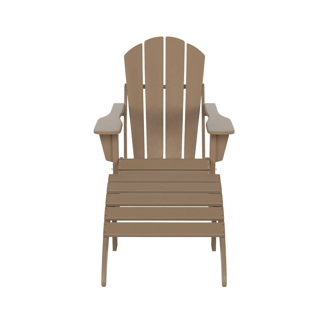 Malibu 2 piece set classic Adirondack chair with ottoman (1 seater)