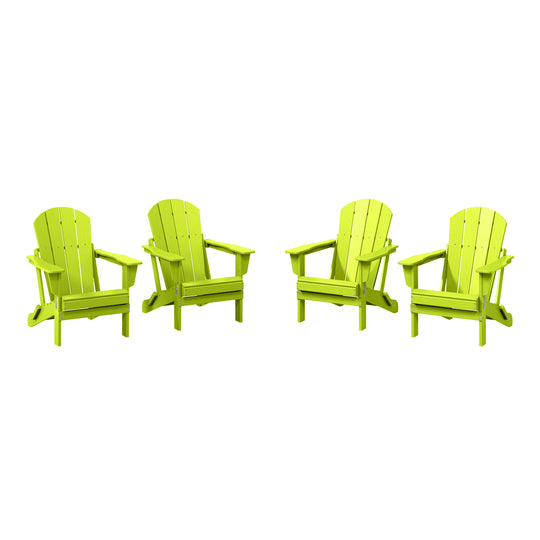 Malibu 4-Piece set outdoor folding Poly Adirondack chair