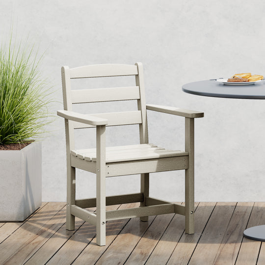Ashore Outdoor HDPE Patio Classic Dining Arm Chair