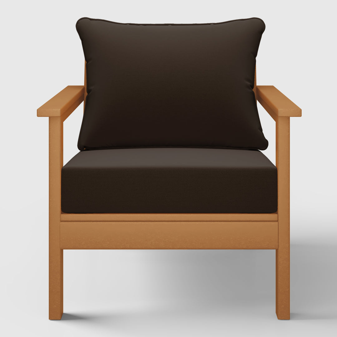 Avalon Outdoor Modern HDPE Patio Club Chair with Deep Seat Cushions