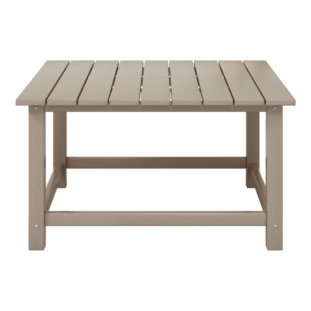 Malibu Low Outdoor HDPE Square Patio Coffee Table