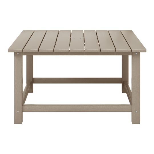 Malibu Low Outdoor HDPE Square Patio Coffee Table