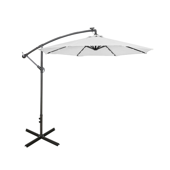 Albert 10 ft. Outdoor / Paito Cantilever Hanging Umbrella with Solar Power LED lights
