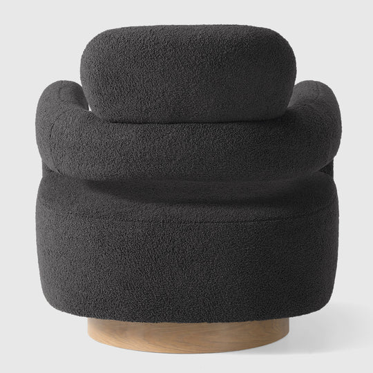 Alexandria Mid-Century Modern Sherpa Swivel Barrel Accent Chair