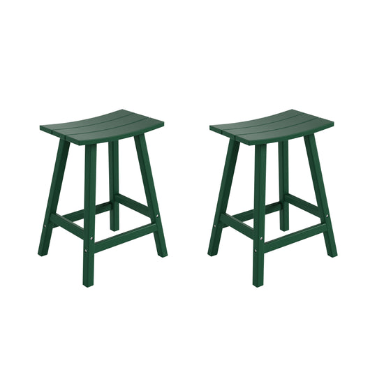 Malibu 2 piece set of 24" height Outdoor / Patio Saddle bar stools