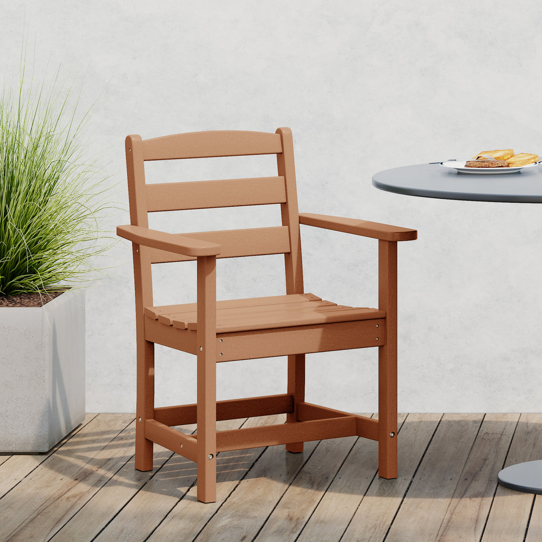 Ashore Outdoor HDPE Patio Classic Dining Arm Chair