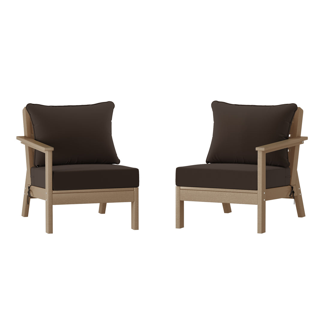 Avalon Outdoor Patio HDPE Loveseat Sofa with Patio Cushions