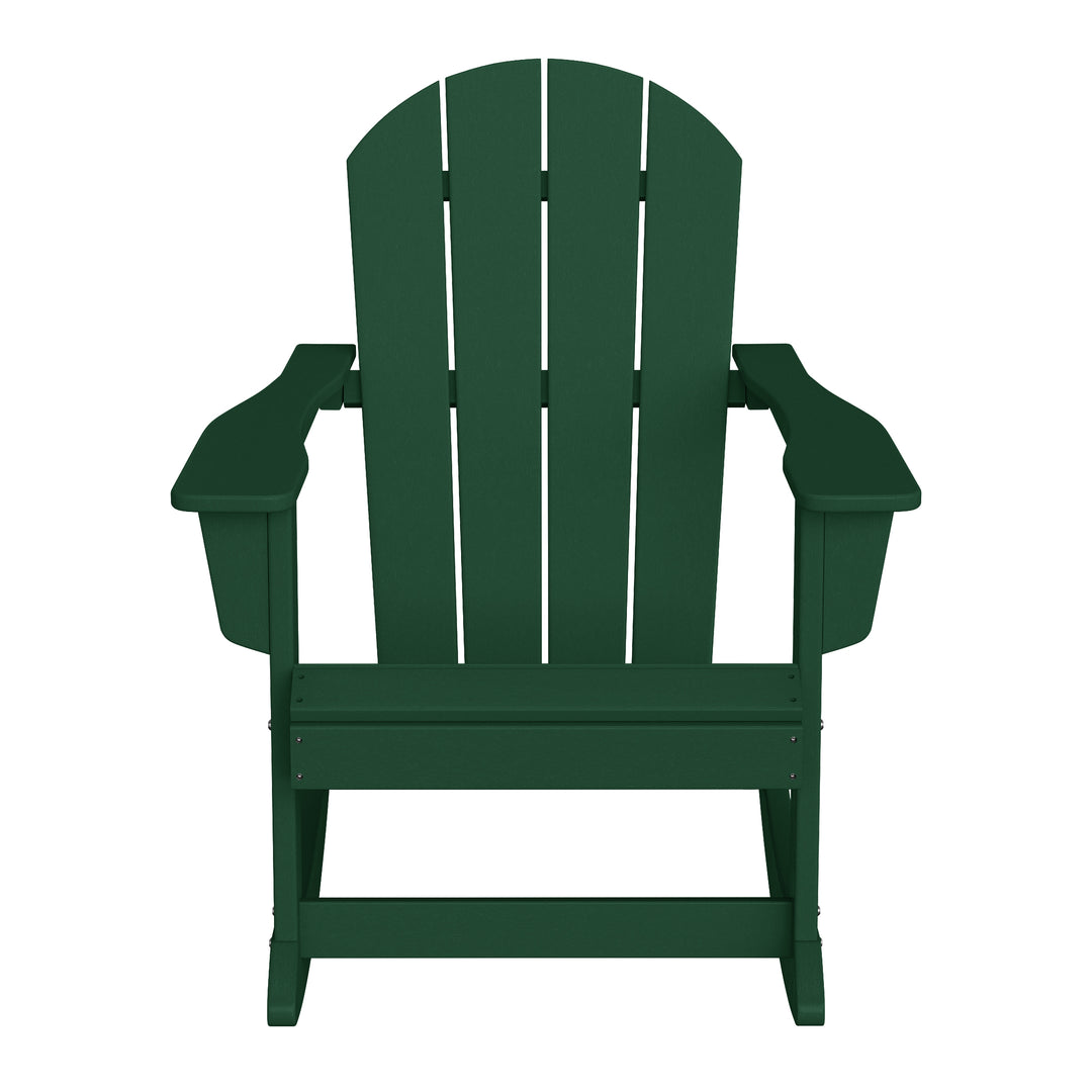 Malibu 3-Piece set Outdoor / Patio Poly Adirondack rocking chairs with a side table ( 2 seater )