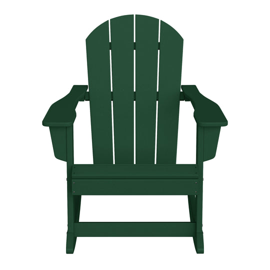 Malibu 3-Piece set Outdoor / Patio Poly Adirondack rocking chairs with a side table ( 2 seater )