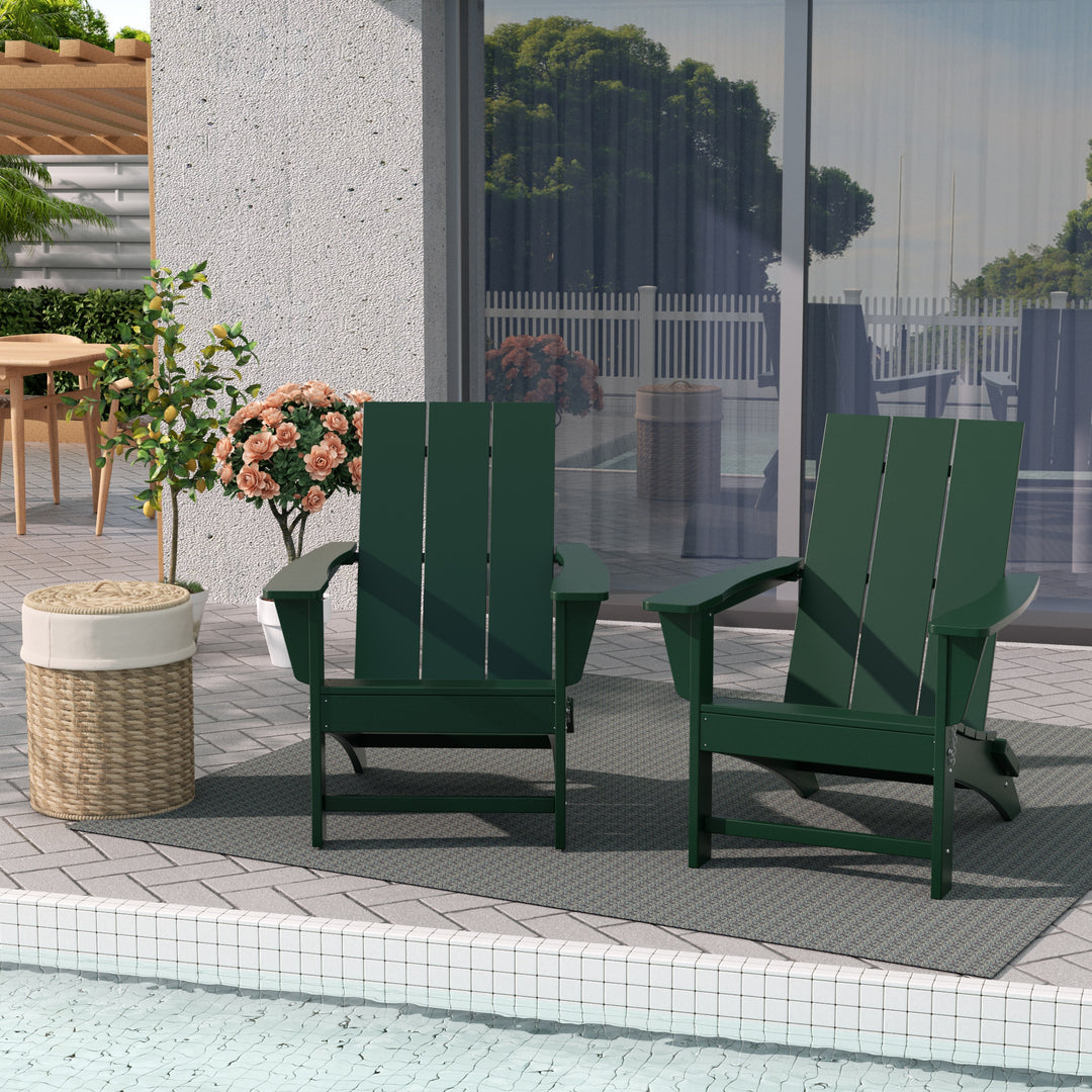Ashore Westintrends Modern Outdoor Folding Adirondack Chair (Set of 2)