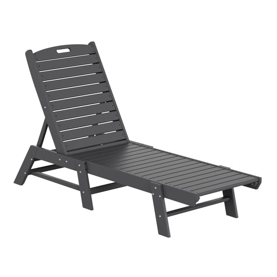 Malibu Poly Reclining Outdoor Patio Chaise Lounge Chair Adjustable