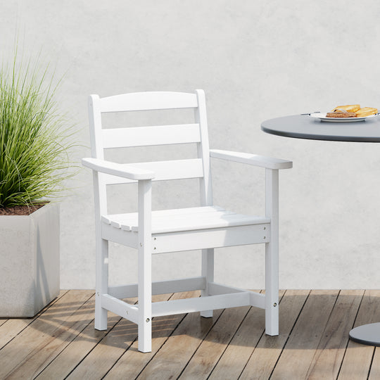 Ashore Outdoor HDPE Patio Classic Dining Arm Chair