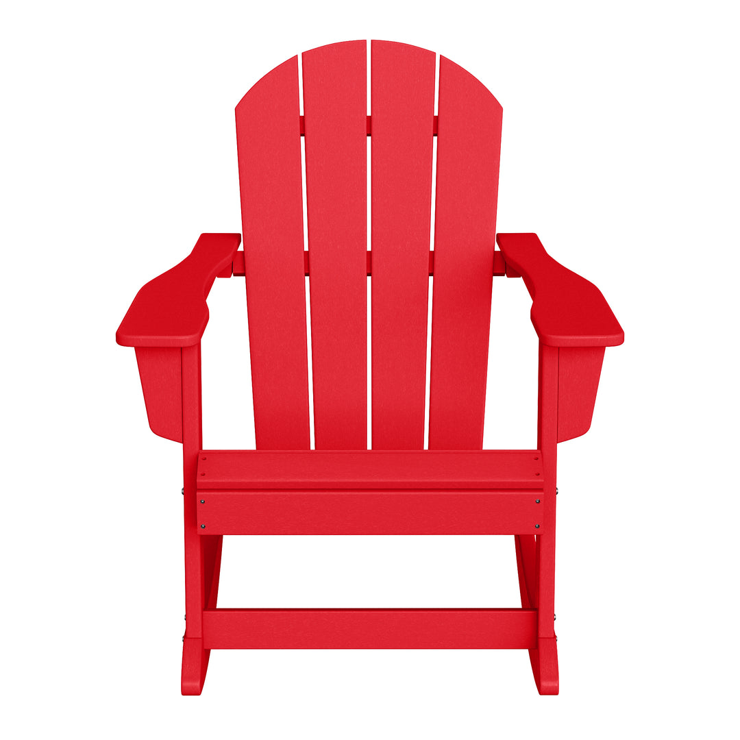 Malibu 3-Piece set Outdoor / Patio Poly Adirondack rocking chairs with a side table ( 2 seater )