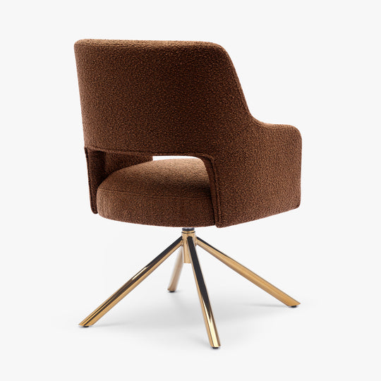 Genevieve Mid-Century Modern Wide Boucle Swivel Accent Arm Chair