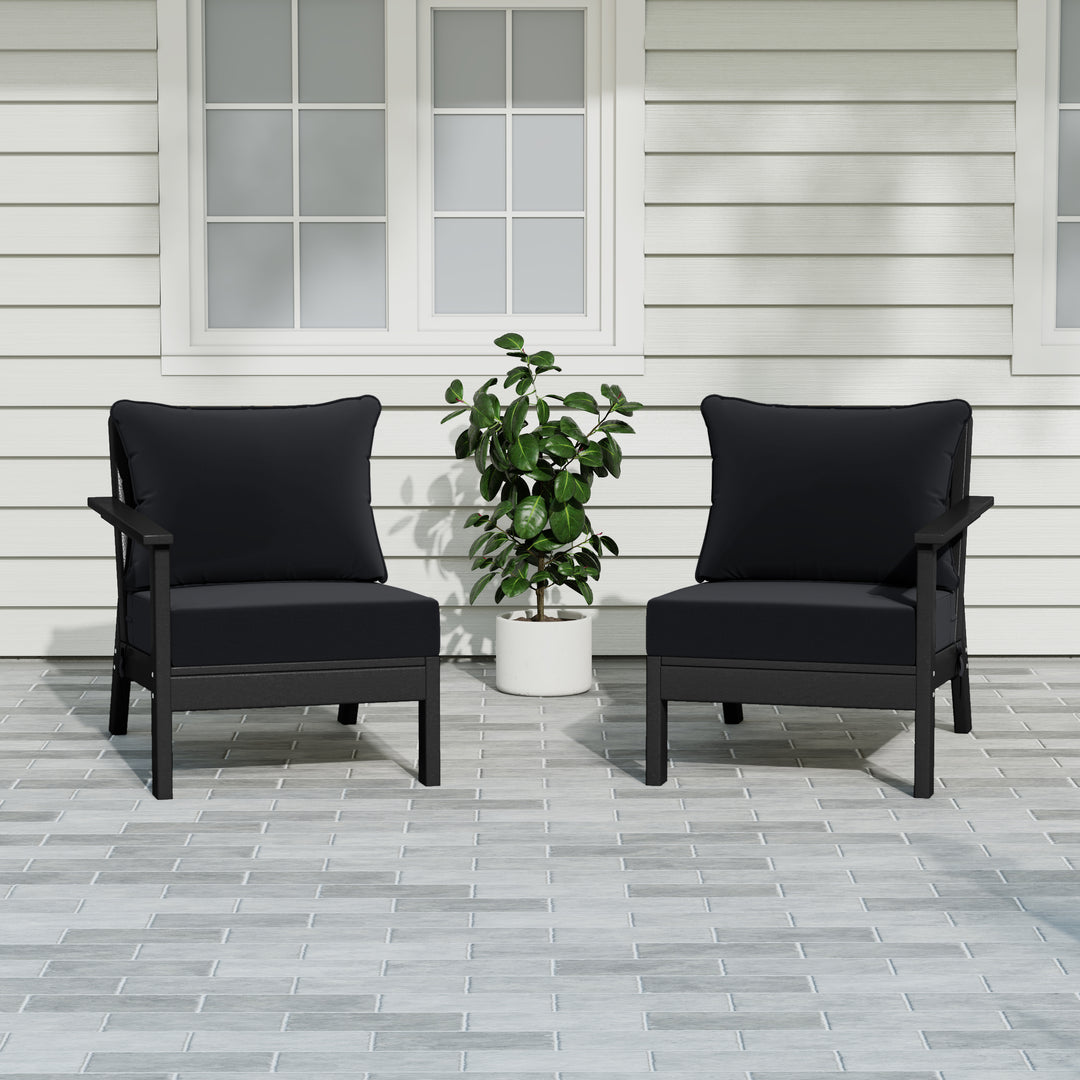 Avalon Outdoor Patio HDPE Loveseat Sofa with Patio Cushions