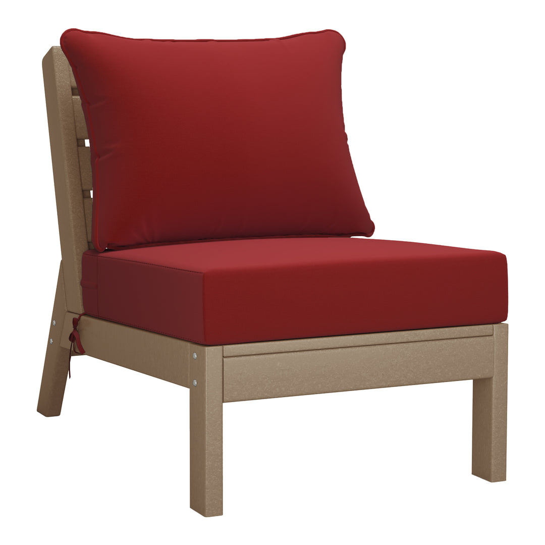 Avalon Outdoor Patio HDPE Sectional Sofa with Patio Cushions