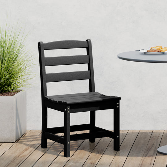Ashore Outdoor HDPE Patio Classic Armless Dining Side Chair