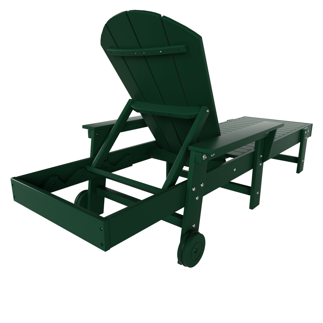 Malibu Reclining Chaise Lounge With Arms & Wheels