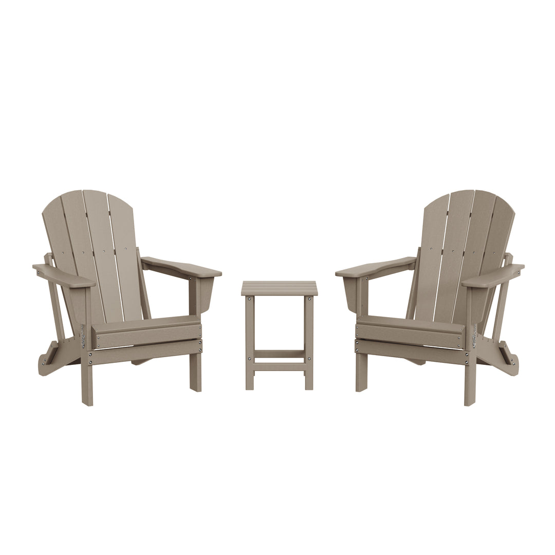 Malibu 3-Piece set Outdoor / Patio Poly Adirondack chair set with a side table ( 2 seater )