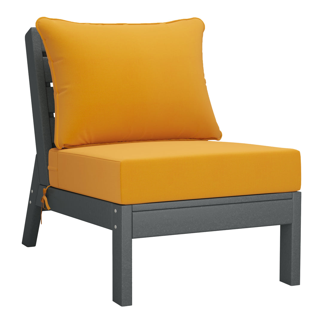 Avalon Outdoor Patio HDPE Sectional Sofa with Patio Cushions