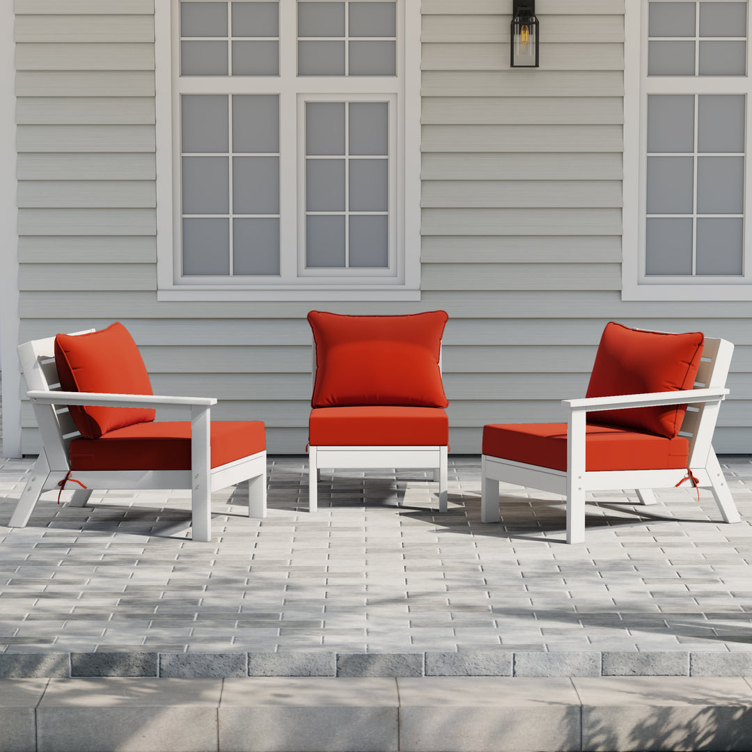 Avalon Outdoor Patio HDPE Sectional Sofa with Patio Cushions